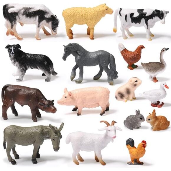 16 Pcs Mini Farm Animal Toys Realistic Plastic Kids Animal Figurines Playset - Picture 1 of 7
